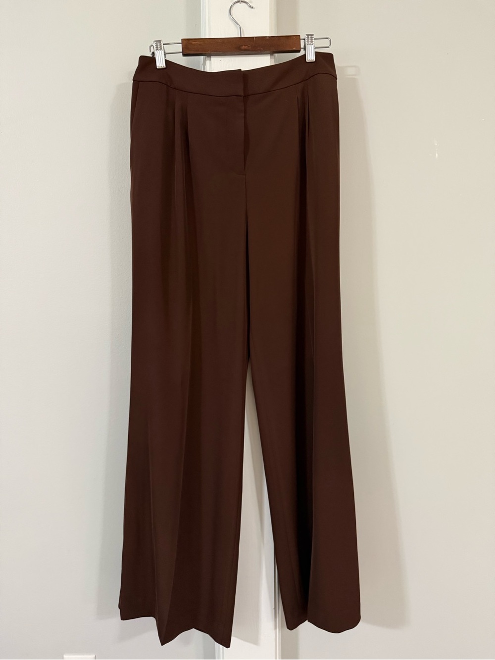 Donna Karan Wide-Leg Brown Dress Pants